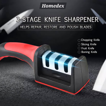 3-Stage Knife Sharpener – Repair, Sharpen & Polish