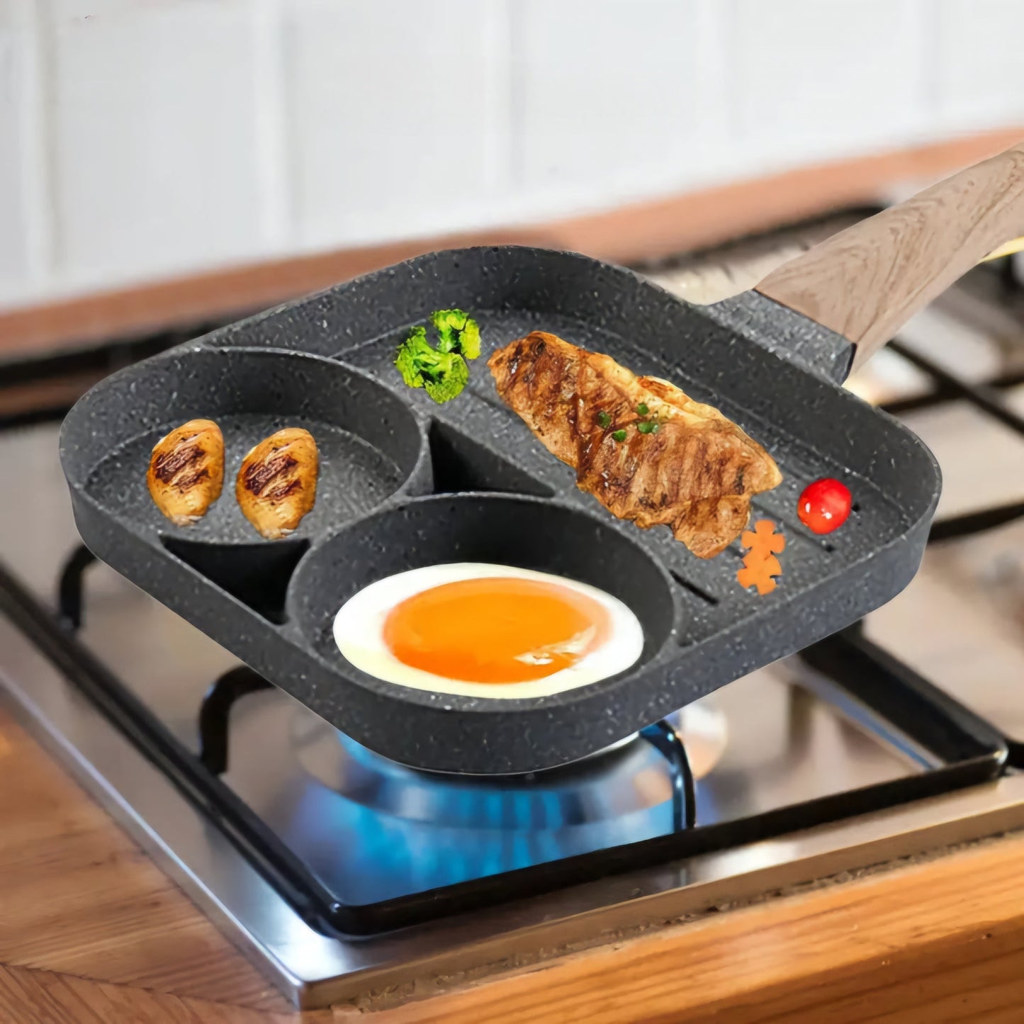 3-in-1 Nonstick Pan Divided Grill Frying Pan