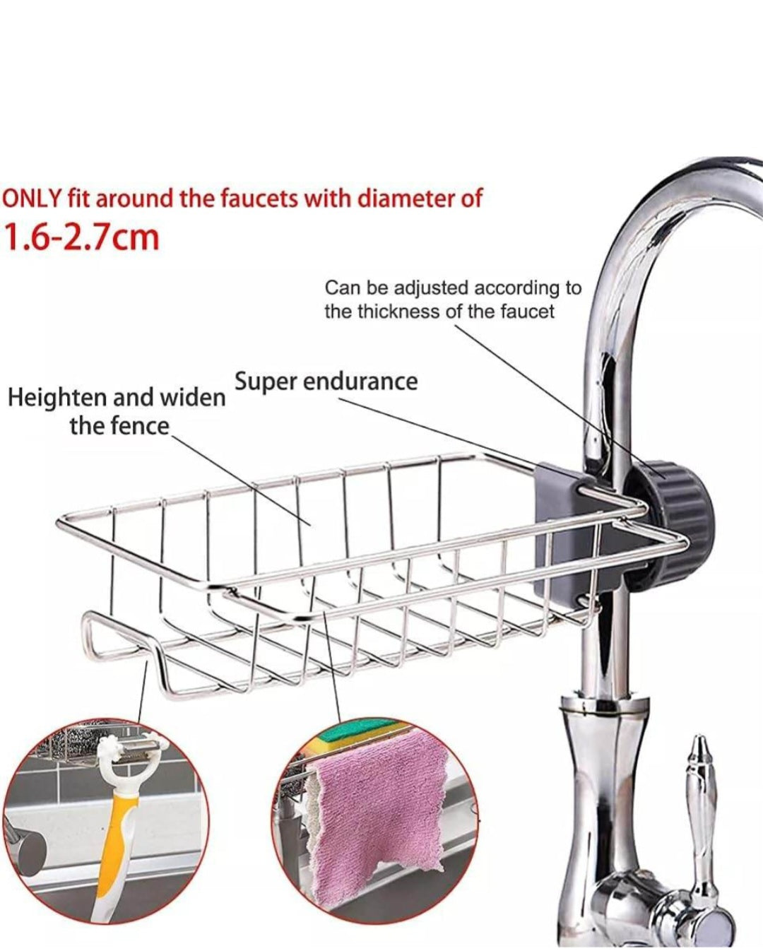 Sink Sponge Holder - Faucet Rack