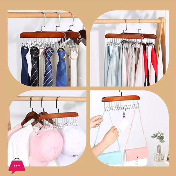 Multifunctional Wooden Hanger