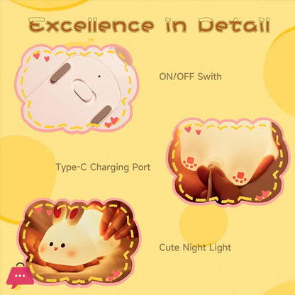 Silicone Animal Night Lamp– Touch & Dimmable LED Light